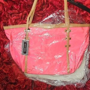 Alexis Bendel NWT Bright Pink and Tan Tote Bag